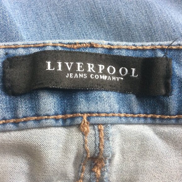 Liverpool Light Wash Boot Cut Classic Boho Mid Rise Cowgirl Denim Jeans Size 6 - Picture 3 of 6